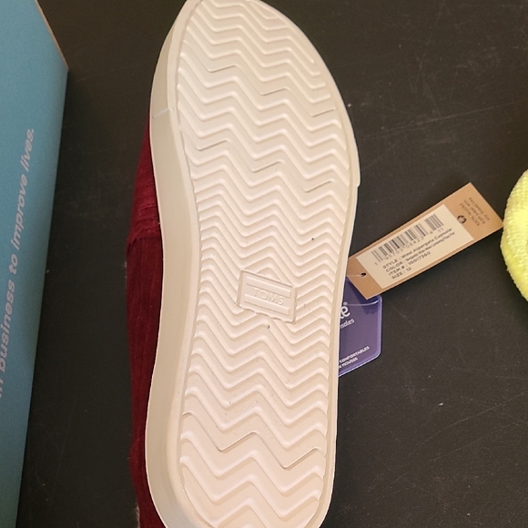 Toms Women's Deep Red Corduroy Loafers - Picture 6 of 6